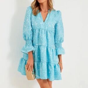 Tuckernuck Blue Ruffled Smocked Sundress